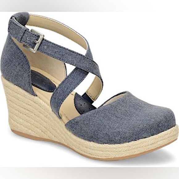 Boc Born of Concept Shoes Bree Espadrille wedge Blue Canvas Casual Z30234-10M - Picture 1 of 13